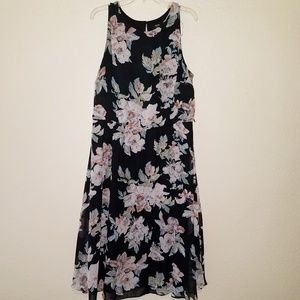Black with flower print dress